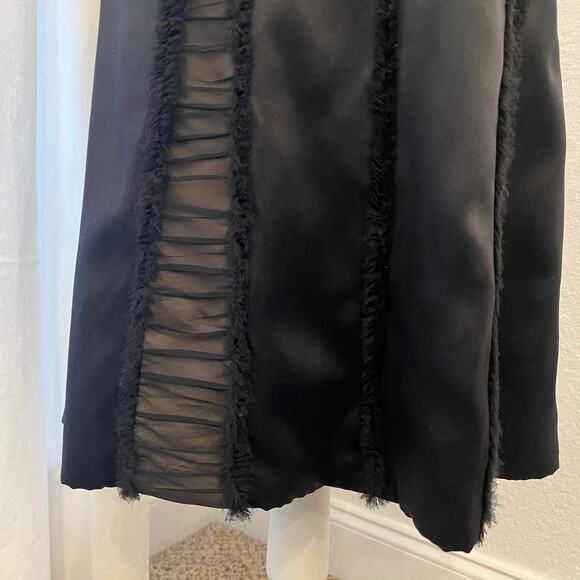 Vintage Y2K Badgley Mischka Strapless Cocktail Dress 2 Black Silk LBD Semi Forma - Picture 5 of 16